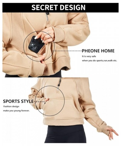 Spring Outfits for Women 2024 Athletic Fashion Sweatshirt Fleece Lined half Zip Pullover Thumb Hole Workout Tops Apricot $17....