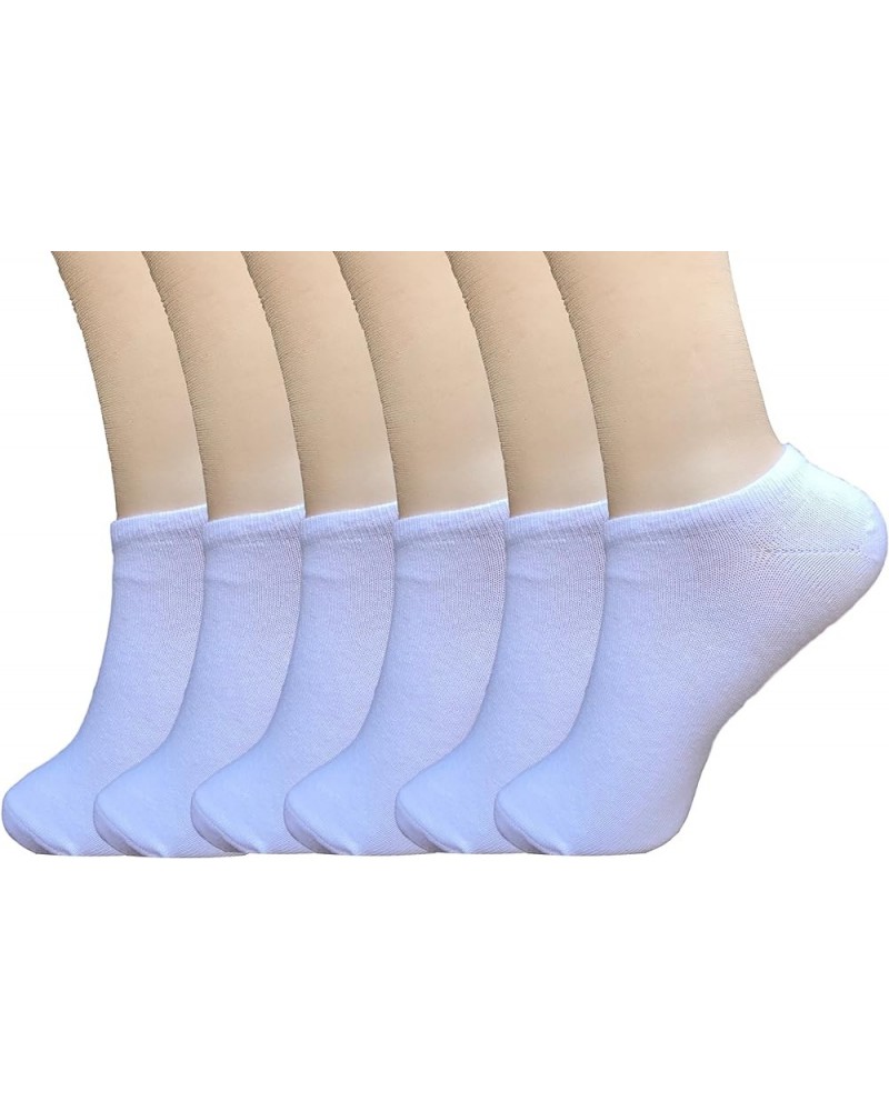 Unisex Soft Cotton Thin Low Cut Comfortable Ankle Socks That Stay Up For Women and Men White 12 $7.79 Activewear