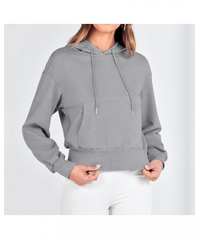 Half Zip Sweatshirts Cropped Hoodies Fleece Womens Quarter Zip Up Pullover Sweaters Fall Outfits 2023 Winter Clothes A-grey $...