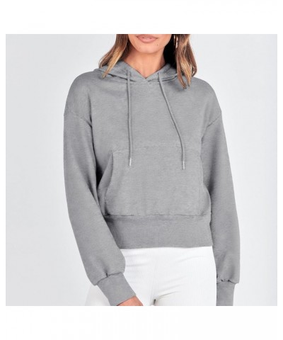 Half Zip Sweatshirts Cropped Hoodies Fleece Womens Quarter Zip Up Pullover Sweaters Fall Outfits 2023 Winter Clothes A-grey $...