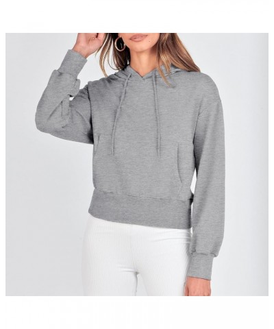 Half Zip Sweatshirts Cropped Hoodies Fleece Womens Quarter Zip Up Pullover Sweaters Fall Outfits 2023 Winter Clothes A-grey $...