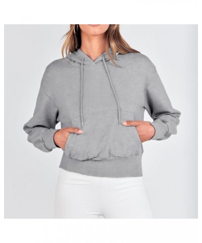 Half Zip Sweatshirts Cropped Hoodies Fleece Womens Quarter Zip Up Pullover Sweaters Fall Outfits 2023 Winter Clothes A-grey $...