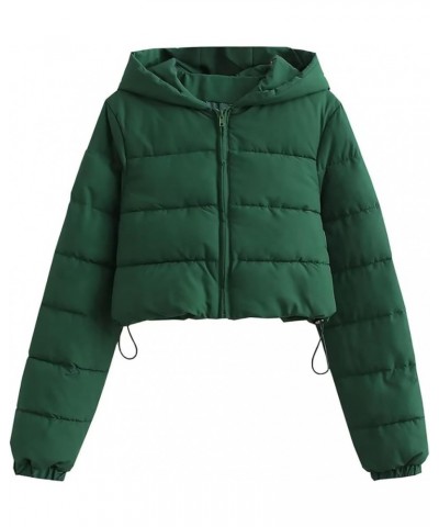 Puffer Jacket Short Simple Solid Color Hooded Hand Stuffed Cotton Jacket Women'S Wear Gn3 $13.39 Vests