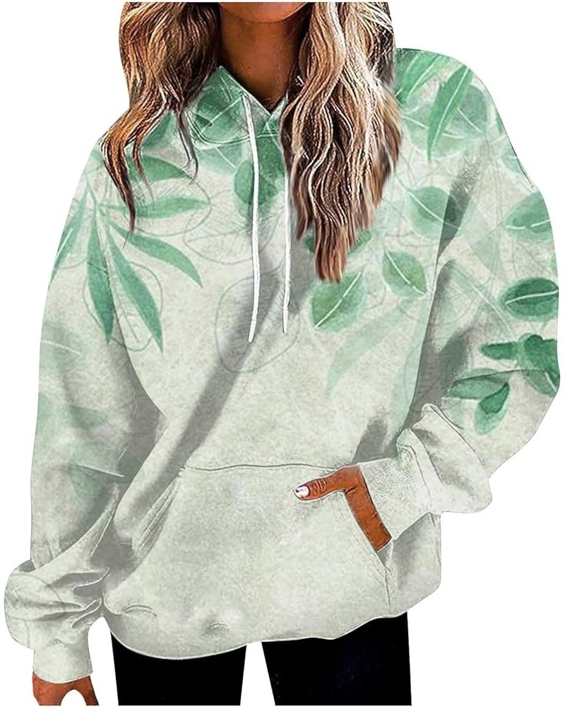 Oversized Sweatshirt For Women,Womens Floral Print Hoodies Long Sleeve Drawstring Hooded Pullover With Pocket 3-dark Green $1...