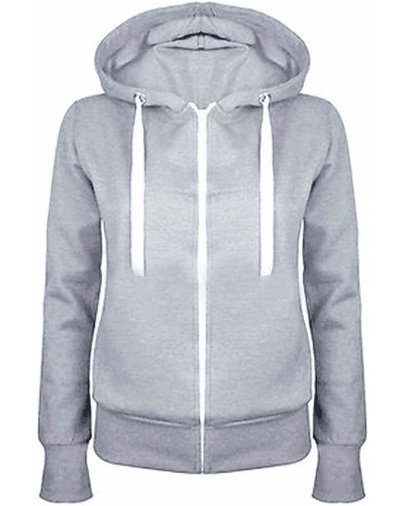 Hoodies for Women Fleece Full Zip Up Long Sleeve Sweatshirts Drawstring Fall Casual Jacket Hooded Top Fashion 2023 7 Gray $8....