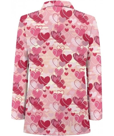 Women's Long Sleeve Blazer Cute Open Front Cardigan Office Work Suit Jackets with Pockets Hearts $18.35 Suits