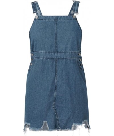 Denim Jumpsuit for Women Casual Sleeveless Adjustable Strap Short Jumpsuits Stretchy Baggy Bib Overalls Romper Dress A-gray $...