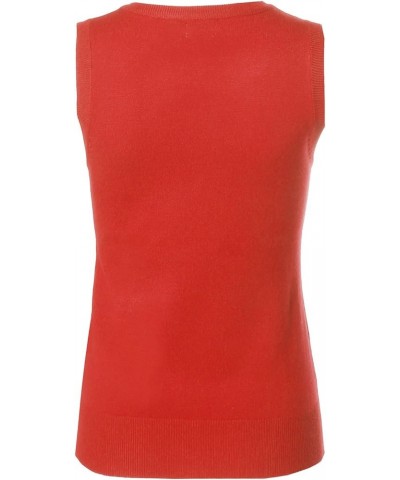 Women's Solid Office Look Soft Stretch Sleeveless Viscose Knit Vest Top Awttsl0104 Coral $9.62 Vests