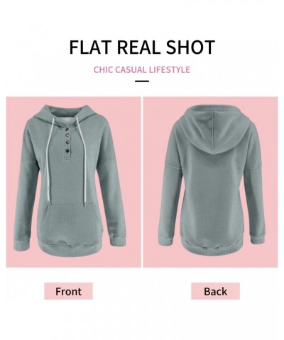 Womens Fashion Hoodie 2023 Button Collar Pullover Drawstring Hooded Sweatshirt Casual Long Sleeve Tops Fall Clothes $12.68 Ho...