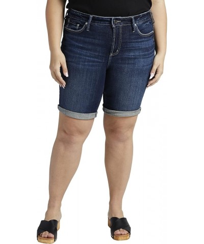 Women's Plus Size Suki Mid Rise Curvy Fit Bermuda Short Med Wash Scv399 $23.85 Shorts