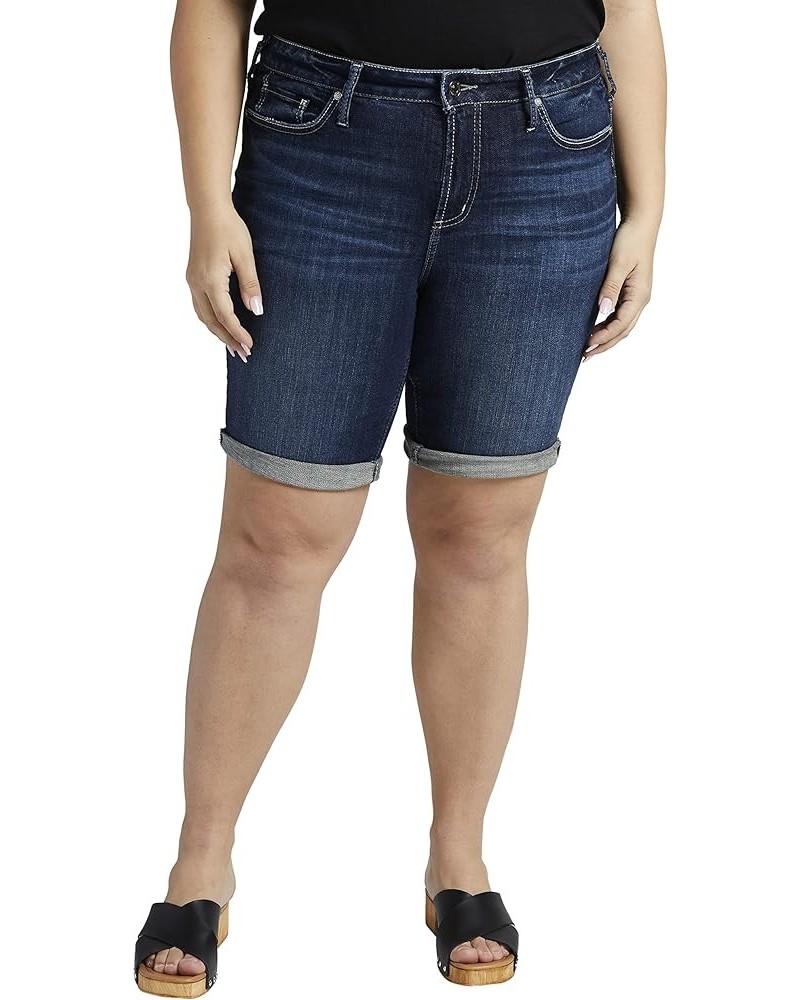 Women's Plus Size Suki Mid Rise Curvy Fit Bermuda Short Med Wash Scv399 $23.85 Shorts