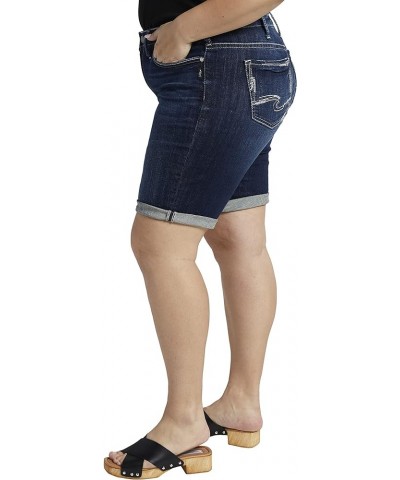 Women's Plus Size Suki Mid Rise Curvy Fit Bermuda Short Med Wash Scv399 $23.85 Shorts