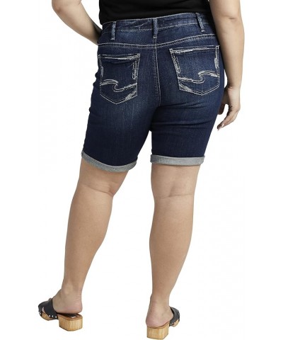 Women's Plus Size Suki Mid Rise Curvy Fit Bermuda Short Med Wash Scv399 $23.85 Shorts