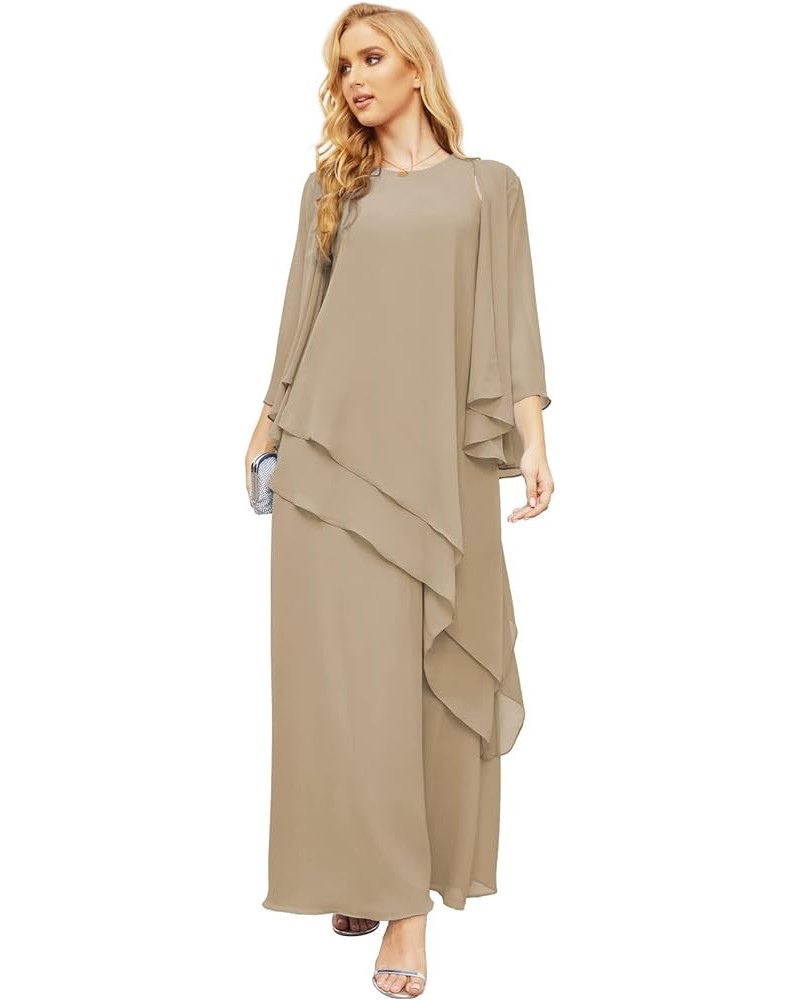 Formal Prom Gown Homecoming Dress Chiffon Long Mother of Bride Dresses Taupe $63.45 Dresses