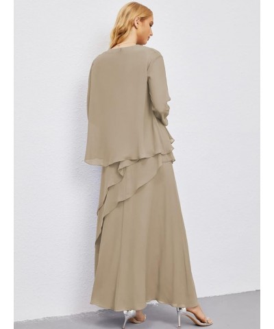 Formal Prom Gown Homecoming Dress Chiffon Long Mother of Bride Dresses Taupe $63.45 Dresses