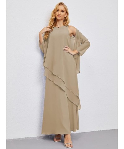 Formal Prom Gown Homecoming Dress Chiffon Long Mother of Bride Dresses Taupe $63.45 Dresses