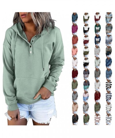 Hoodie for Women 2024 Simple Crewneck Sweatshirt Drawstring Loose Pullover 1/4 Zip Pullover Tops with Pockets 01_gray $10.06 ...