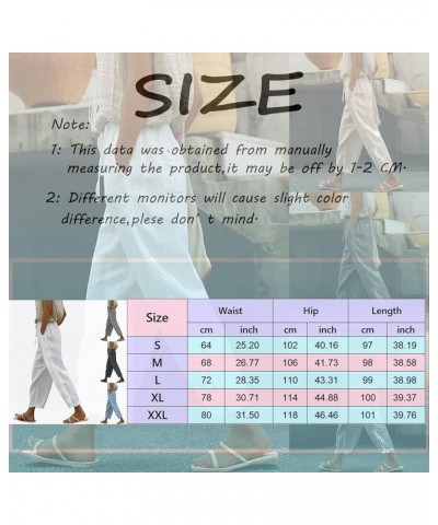 Linen Pants for Women Plus Size,Linen Pocket Elastic Breathable Trousers Loose Cotton Waist Casual Dress Pants B2-dark Gray $...