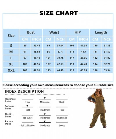 Fleece Overalls for Women Loose Fit Winter Fuzzy One Piece Jumpsuit Fluffy Snow Bib Adjustable Strap Snowsuit w/Pocket Hot Pi...