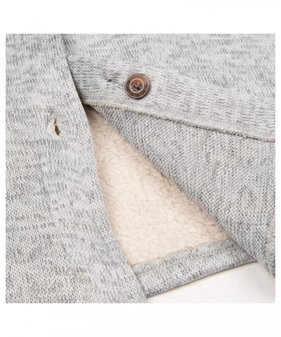 Womens Sherpa Lined Sweater Fleece Jacket with Hand Pockets Button Down Long Sleeve Shacket Shirt Jackets Grey Heather $17.63...