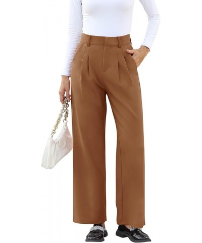 High Waisted Work Pants for Women Business Casual Office Dress Pants Trousers with Pockets 2023 Brown $19.68 Pants