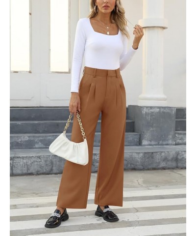 High Waisted Work Pants for Women Business Casual Office Dress Pants Trousers with Pockets 2023 Brown $19.68 Pants