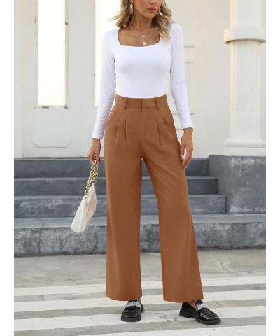 High Waisted Work Pants for Women Business Casual Office Dress Pants Trousers with Pockets 2023 Brown $19.68 Pants