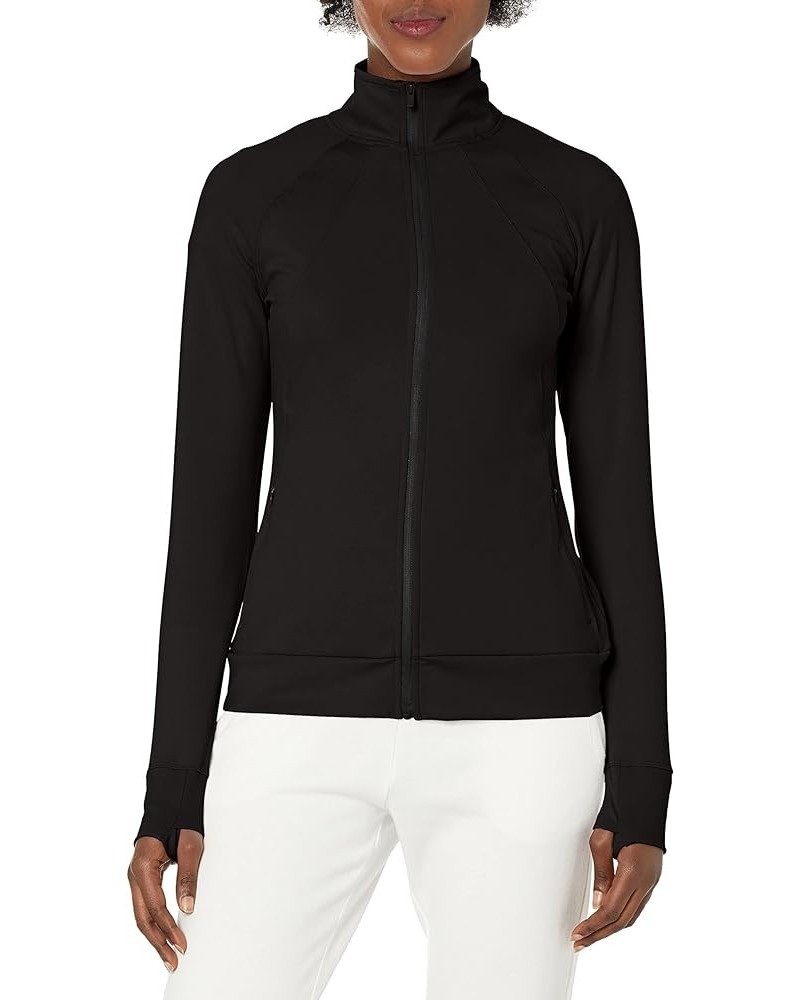 Women's Long Sleeve Zip Up Balance Jacket Deep Black $16.46 Jackets