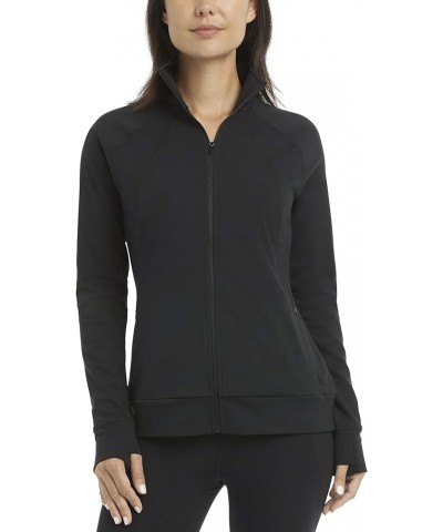 Women's Long Sleeve Zip Up Balance Jacket Deep Black $16.46 Jackets