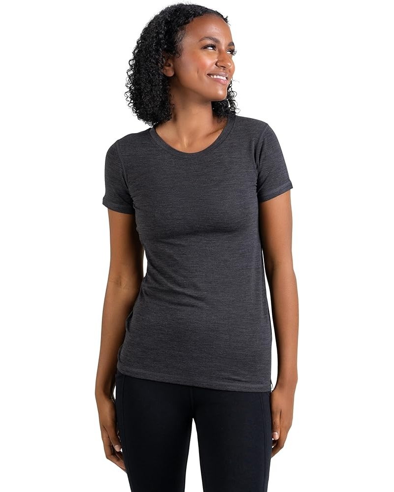 Super Soft Wicking Merino Wool Classic T Shirt Charcoal $35.00 Activewear