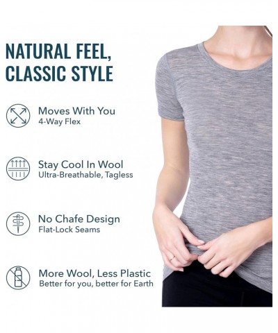 Super Soft Wicking Merino Wool Classic T Shirt Charcoal $35.00 Activewear