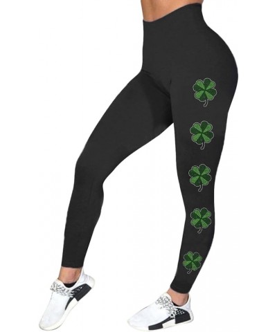 St. Patrick's Day Graphic Tummy Control Leggings for Women High Waisted Irish Clover Compression Tights Skimpy Gym D_camoufla...