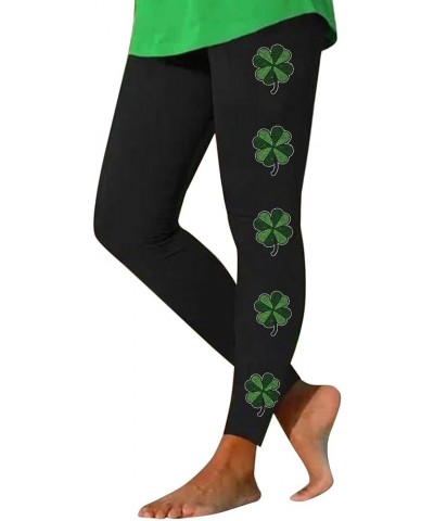 St. Patrick's Day Graphic Tummy Control Leggings for Women High Waisted Irish Clover Compression Tights Skimpy Gym D_camoufla...