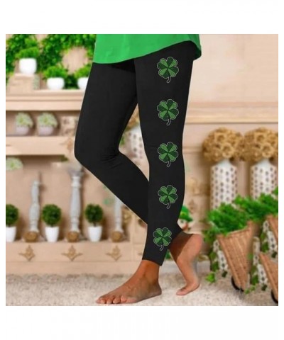 St. Patrick's Day Graphic Tummy Control Leggings for Women High Waisted Irish Clover Compression Tights Skimpy Gym D_camoufla...