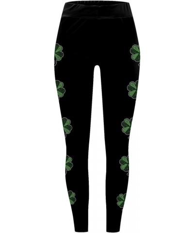 St. Patrick's Day Graphic Tummy Control Leggings for Women High Waisted Irish Clover Compression Tights Skimpy Gym D_camoufla...