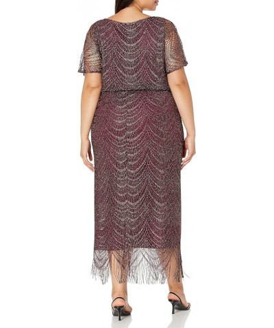 Women's Plus Size Metallic Blouson Crochet Dress Fig Plus $29.47 Dresses