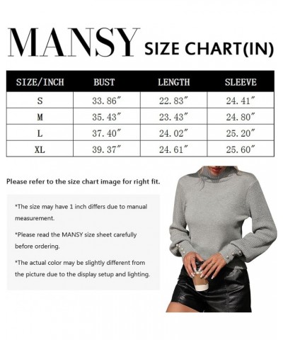 2023 Fall Winter Women's Mock Neck Sweater Top, Casual Fashion Long Sleeve Ribbed Knit Pullover Sweater for Daily Work Grey $...