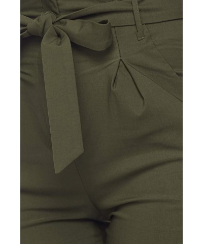 Women's High Waist Bow-Tie Paper Bag Waist Casual Stretch Pants Trousers for Women with Spandex Olive 62002 $19.46 Pants