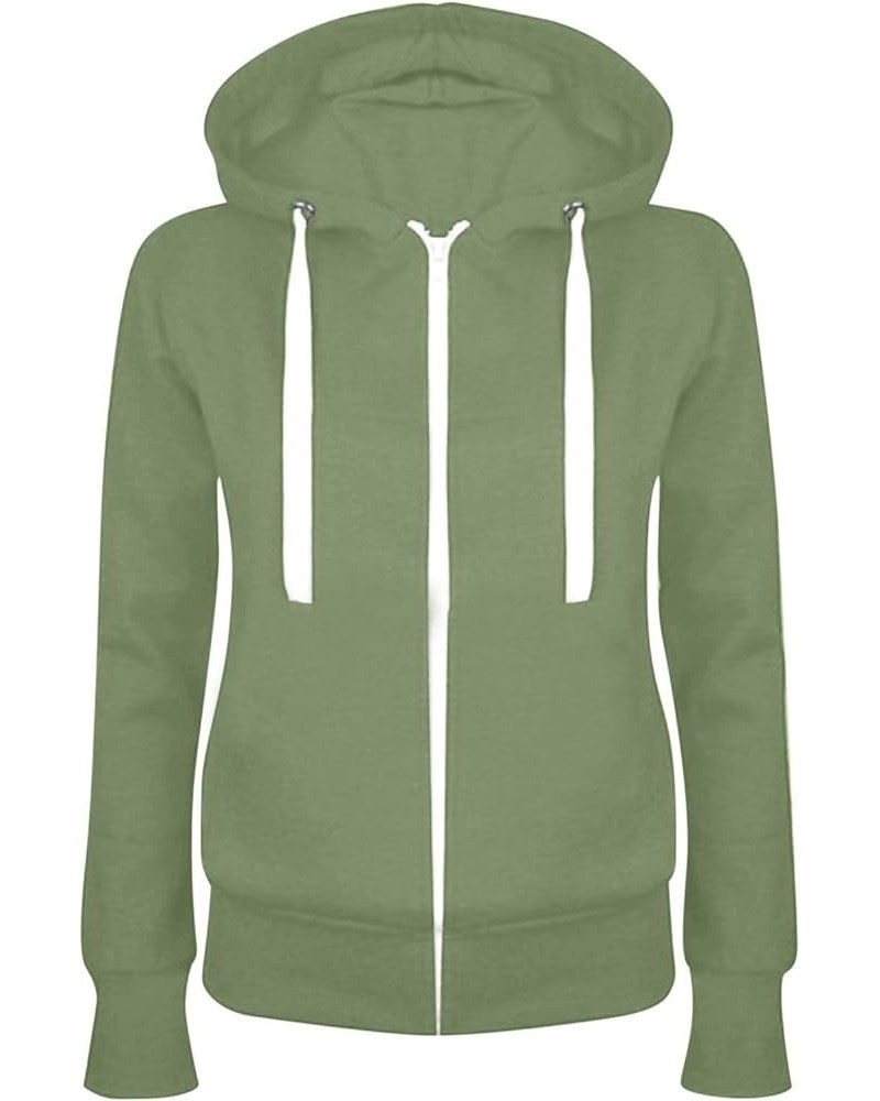 Womens Zip Up Hoodie Drawstring Long Sleeve Solid Lightweight Jackets Loose Fit Casual Athletic Hooded Sweatshirts 6 Green $5...