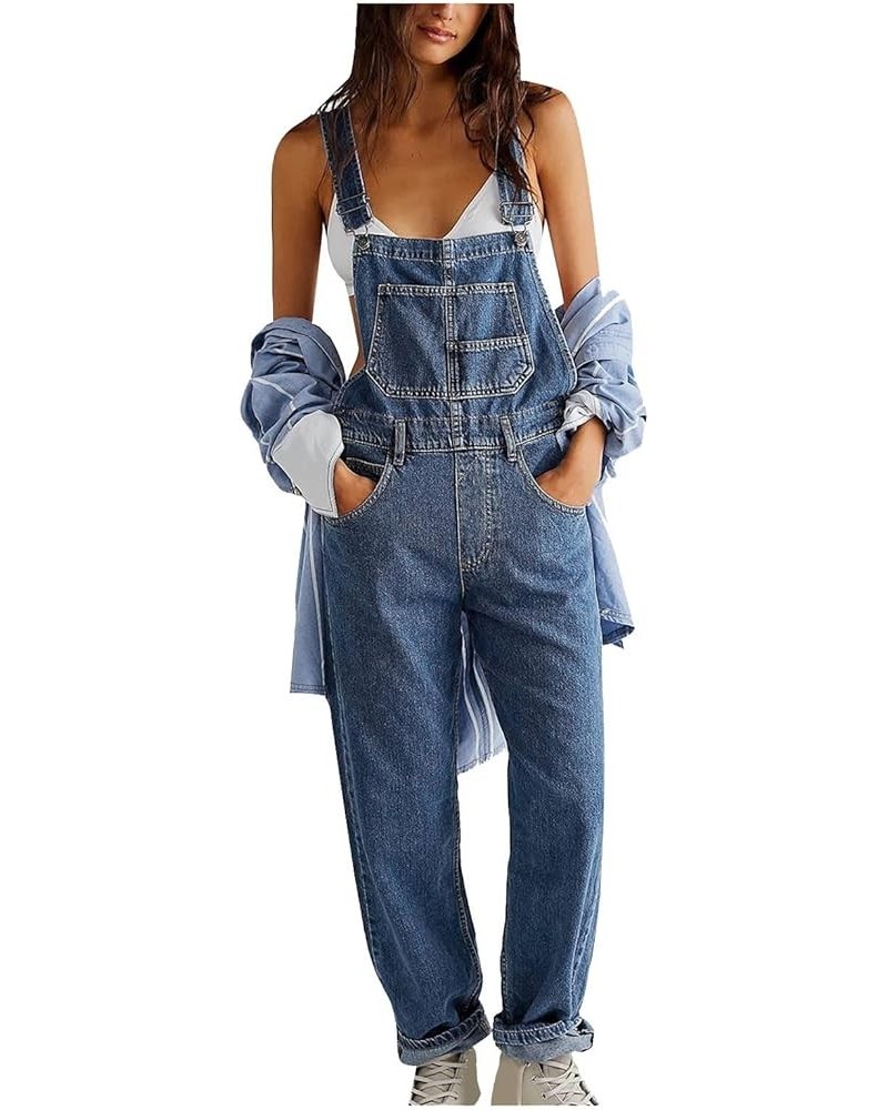 Overalls for Women Loose Fit Winter Warm Jumpsuits With Pockets Casual Plus Size Jumpsuit Wide Leg Party Rompers 09 Dark Blue...