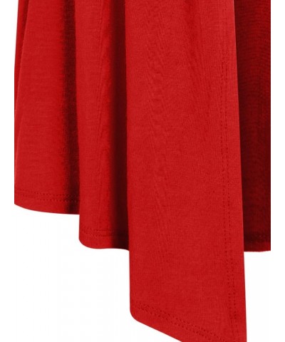 Women's [Made in USA] Solid Jersey Knit Short Sleeve Open Front Draped Cardigan (S-3XL) Red $9.95 Sweaters