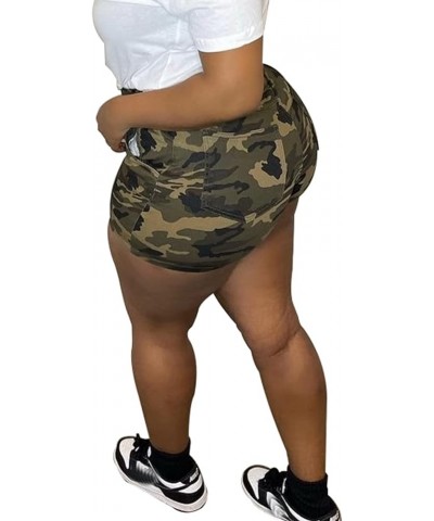 Women's Camo Cargo Shorts High Waisted Army Fatigue Shorts Camouflage Denim Short Pants Mid-Length Camo-83226 $12.99 Shorts