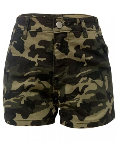 Women's Camo Cargo Shorts High Waisted Army Fatigue Shorts Camouflage Denim Short Pants Mid-Length Camo-83226 $12.99 Shorts