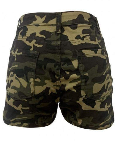 Women's Camo Cargo Shorts High Waisted Army Fatigue Shorts Camouflage Denim Short Pants Mid-Length Camo-83226 $12.99 Shorts