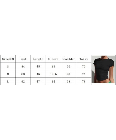 Women Sexy Long/Short Sleeve T Shirt Baby Tees Crew Neck Slim Fitted Crop Top Causal Solid Y2k Pullover Basic Tops F Short Sl...