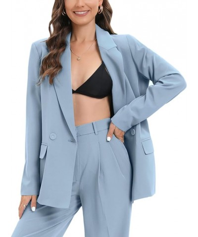 Women's Oversized Double-Breasted Suit Blazer Jacket Long Sleeve Casual Boyfriend Style Work Office Blazer with Pockets X-Lar...