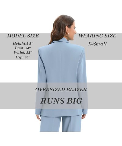 Women's Oversized Double-Breasted Suit Blazer Jacket Long Sleeve Casual Boyfriend Style Work Office Blazer with Pockets X-Lar...