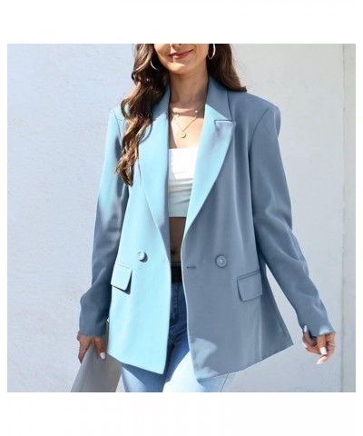 Women's Oversized Double-Breasted Suit Blazer Jacket Long Sleeve Casual Boyfriend Style Work Office Blazer with Pockets X-Lar...