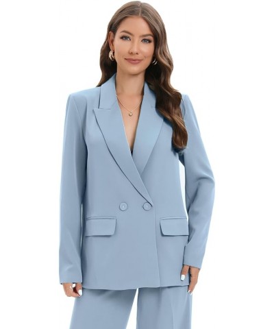 Women's Oversized Double-Breasted Suit Blazer Jacket Long Sleeve Casual Boyfriend Style Work Office Blazer with Pockets X-Lar...