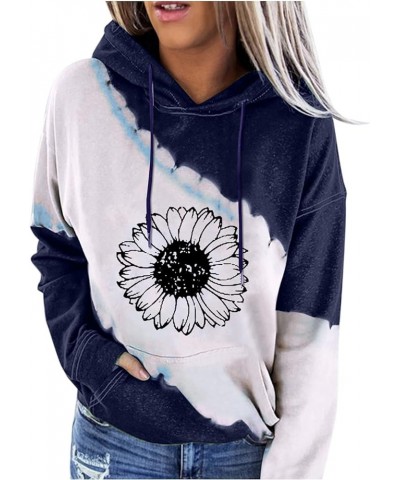 Hoodies for Women, Geometric Horse Print Aztec Pullover, Cowgirl Western Ethnic Style Printed Hooded Sweatshirt Blue $9.43 Ac...